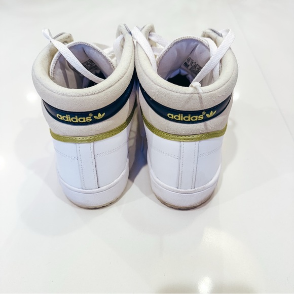 Adidas white black and gold high top shoes size 11.5 - Picture 2 of 7